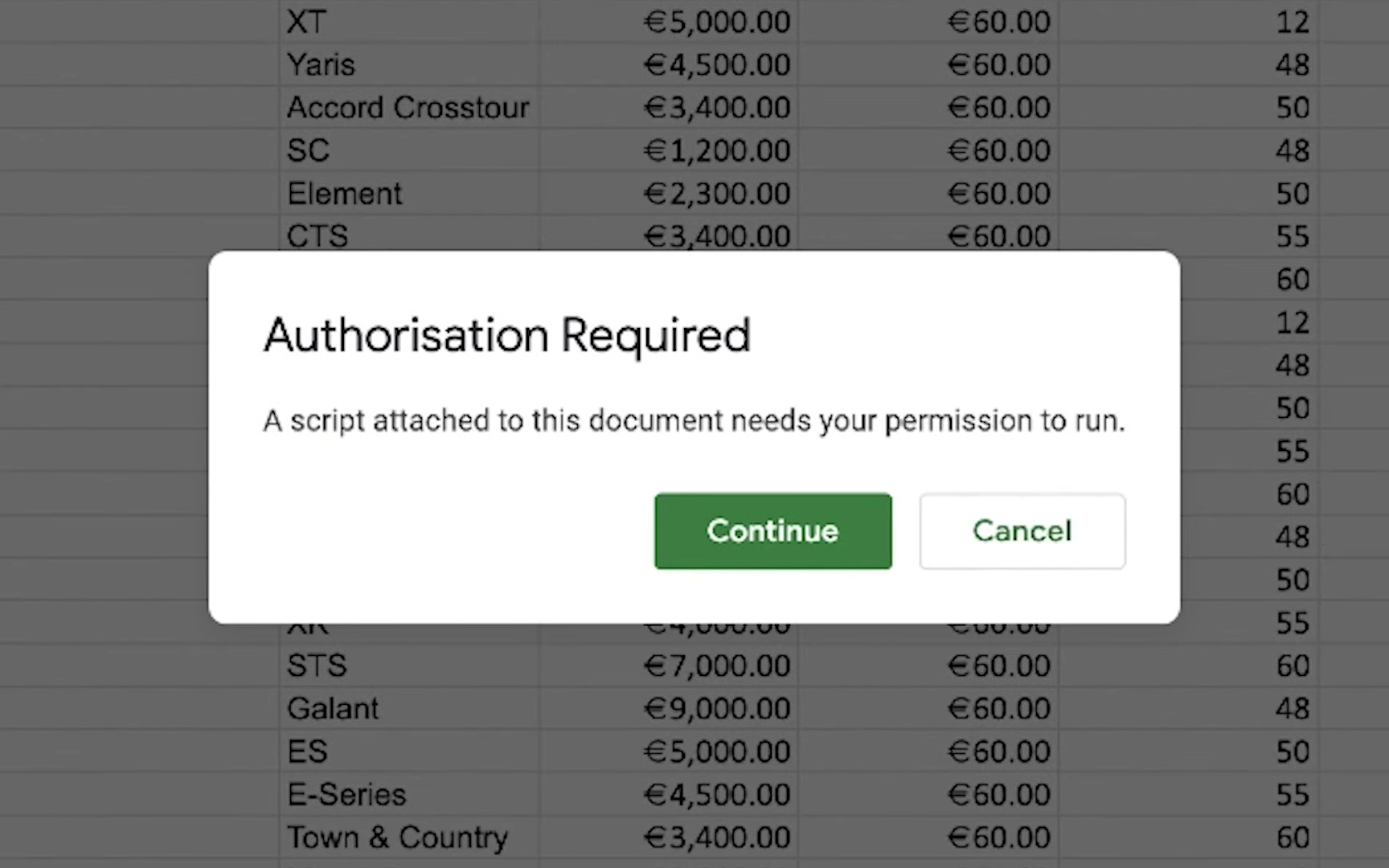 Spreadsheet Security