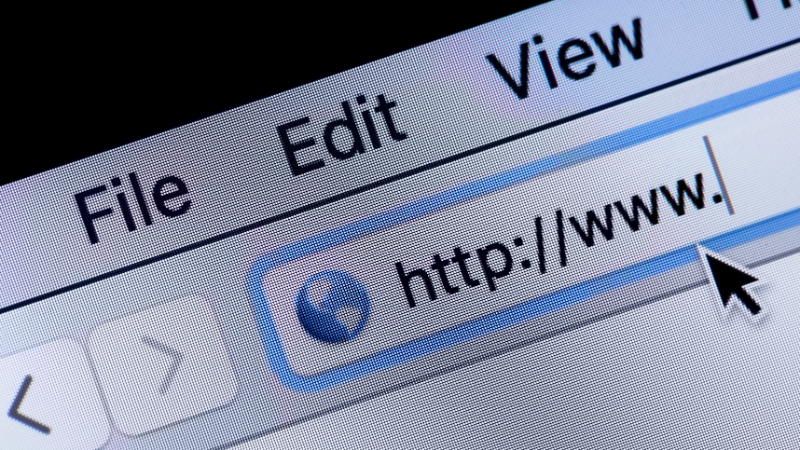 Pantalla de navegador con una dirección web en la barra