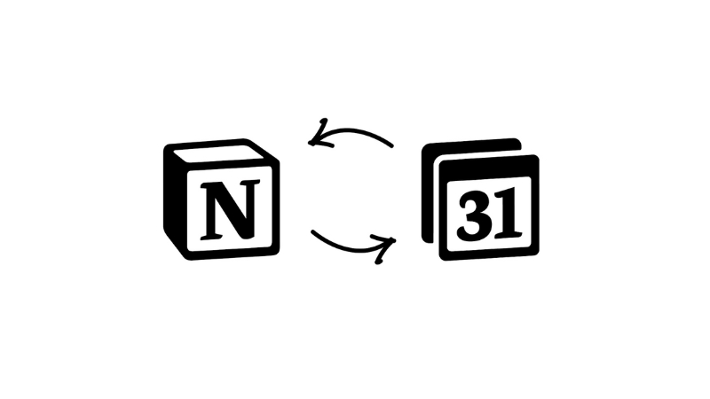 Iconos de Notion y Google Calendar conectados, que muestran la integración básica disponible en el plan gratuito